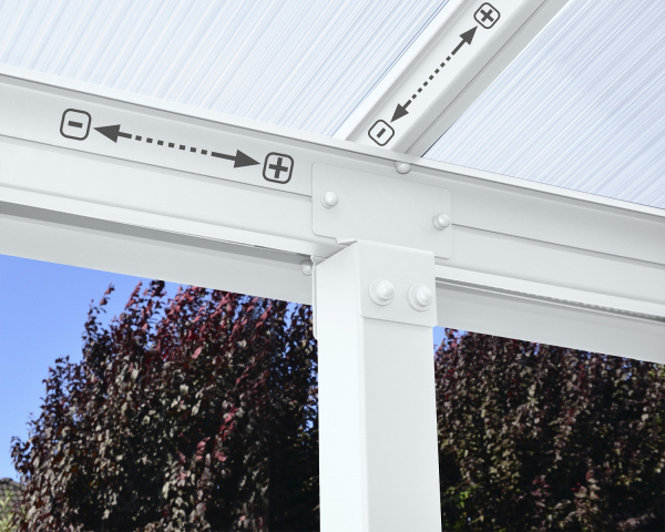 Palram-Canopia Terrassenüberdachung Olympia 3x3 weiß 295x307cm 16mm HKP